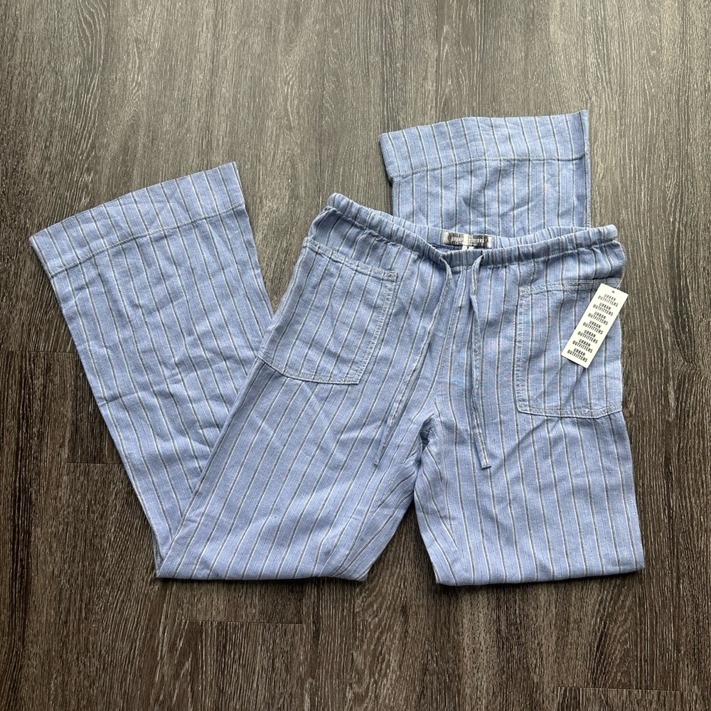 Urban Outfitters Blue Striped Flare Pants